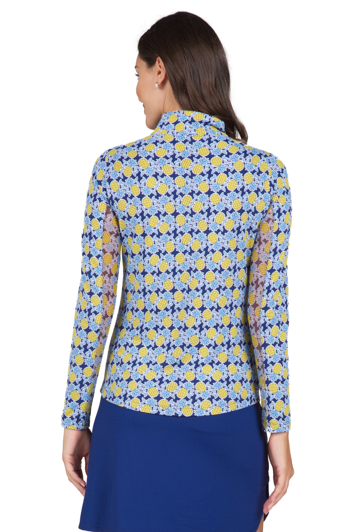 Chantal Print Long Sleeve Mock Neck Top – 10540