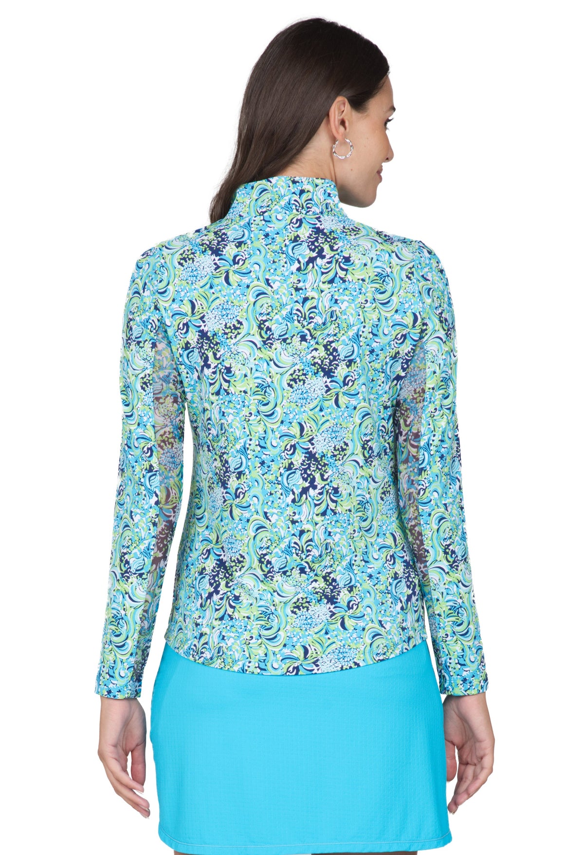 Marissa Print Long Sleeve Mock Neck Top – 10656