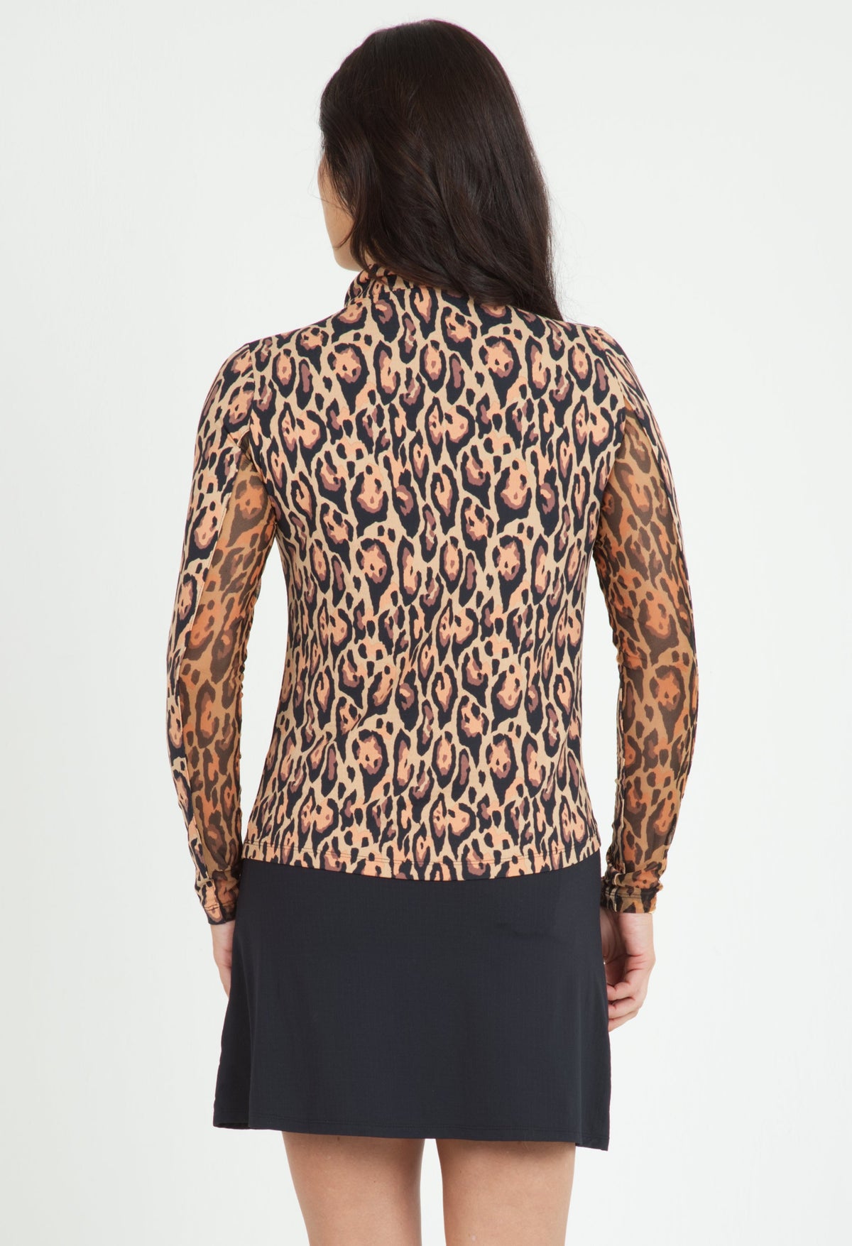 Gemma Print Long Sleeve Mock Neck Top – 10758